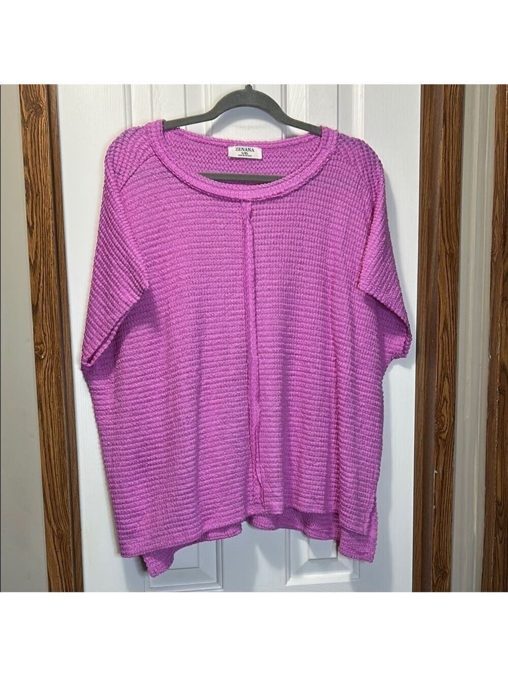 Zenana Outfitters Waffle Knit Blouse NWOT